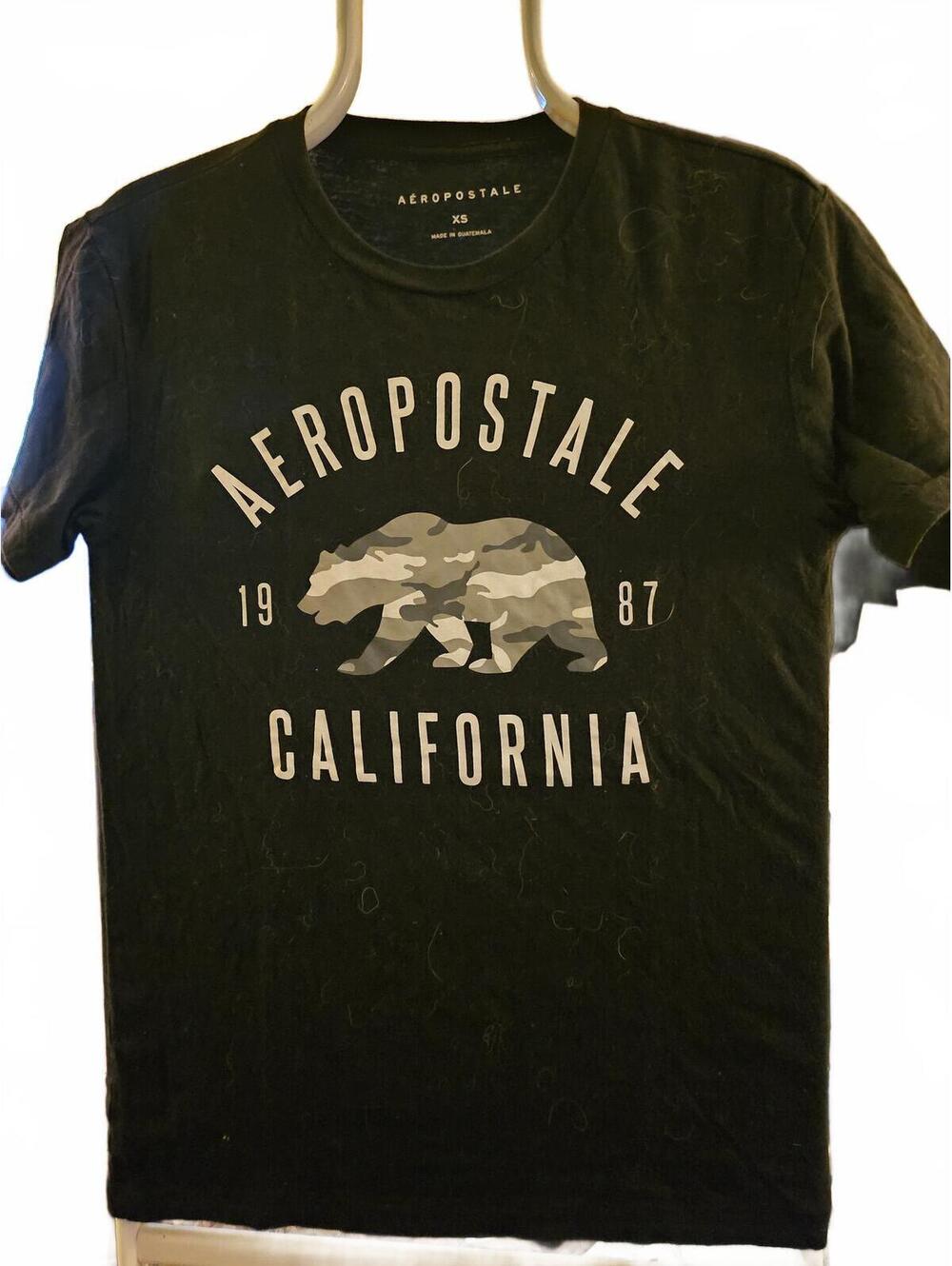 Aeropostale California Camo Bear Graphic Tee - Men's XS - EUC